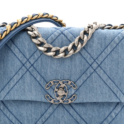 Chanel Denim Quilted Medium Chanel 19 Flap Blue 8 of 10