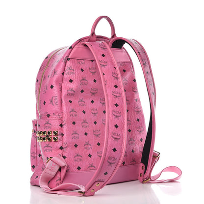 MCM Visetos Medium Side Studs Stark Backpack Pink 3 of 12