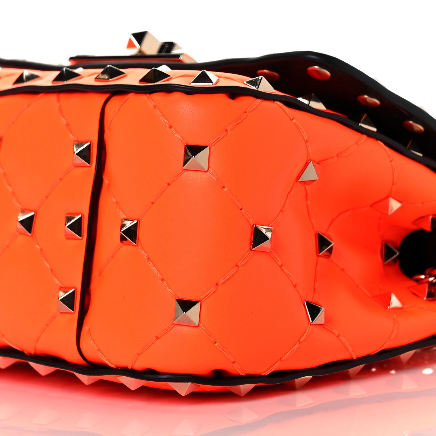 Valentino Garavani Calfskin Micro Rockstud Spike Shoulder Bag Orange 7 of 7