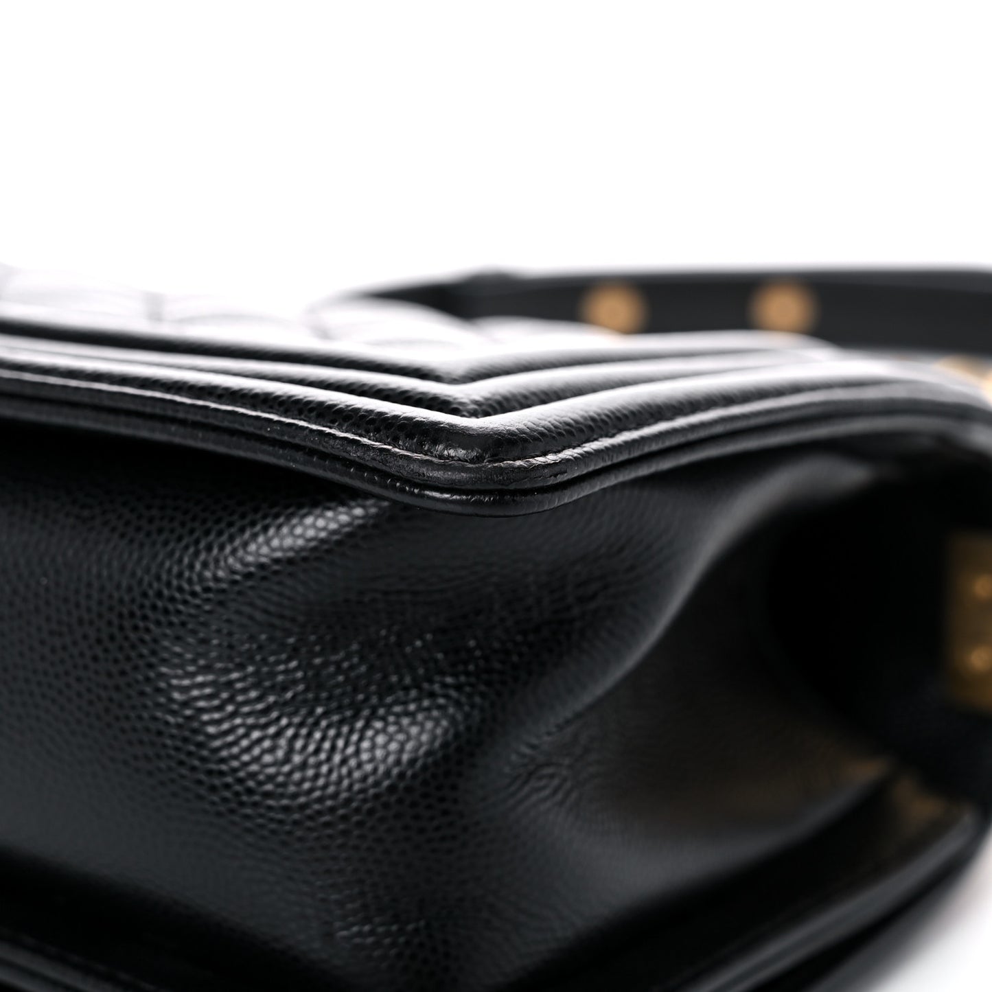 Caviar Quilted Small Boy Flap Black