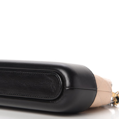 Chanel Aged Calfskin Quilted Small Gabrielle Clutch With Chain Beige Black 7 of 13