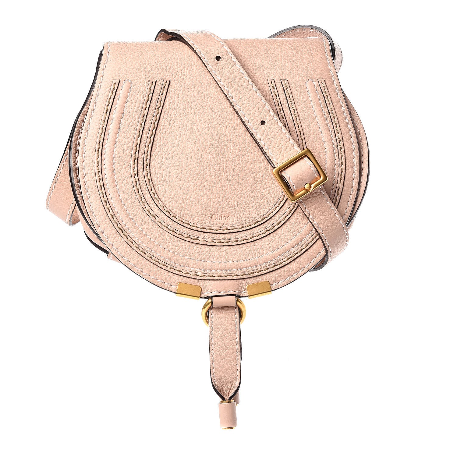 Chloe Calfskin Mini Marcie Round Crossbody Bag Blush Nude 1 of 11
