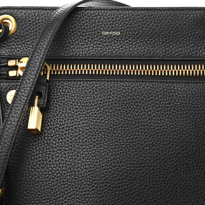 Tom Ford Pebbled Calfskin Zip Shoulder Bag Black 7 of 10
