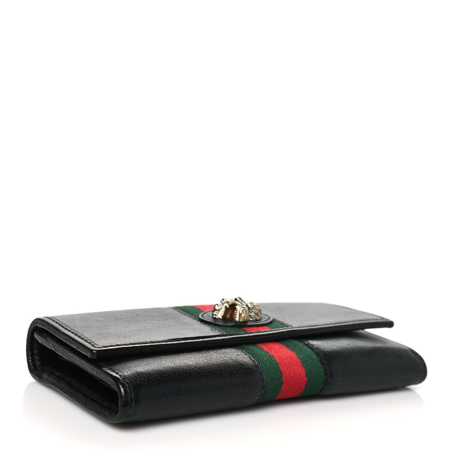 Calfskin Web Rajah Continental Wallet Black