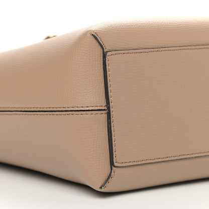 Burberry Grainy Calfskin Haymarket Check Small Reversible Tote Mid Camel 12 of 16