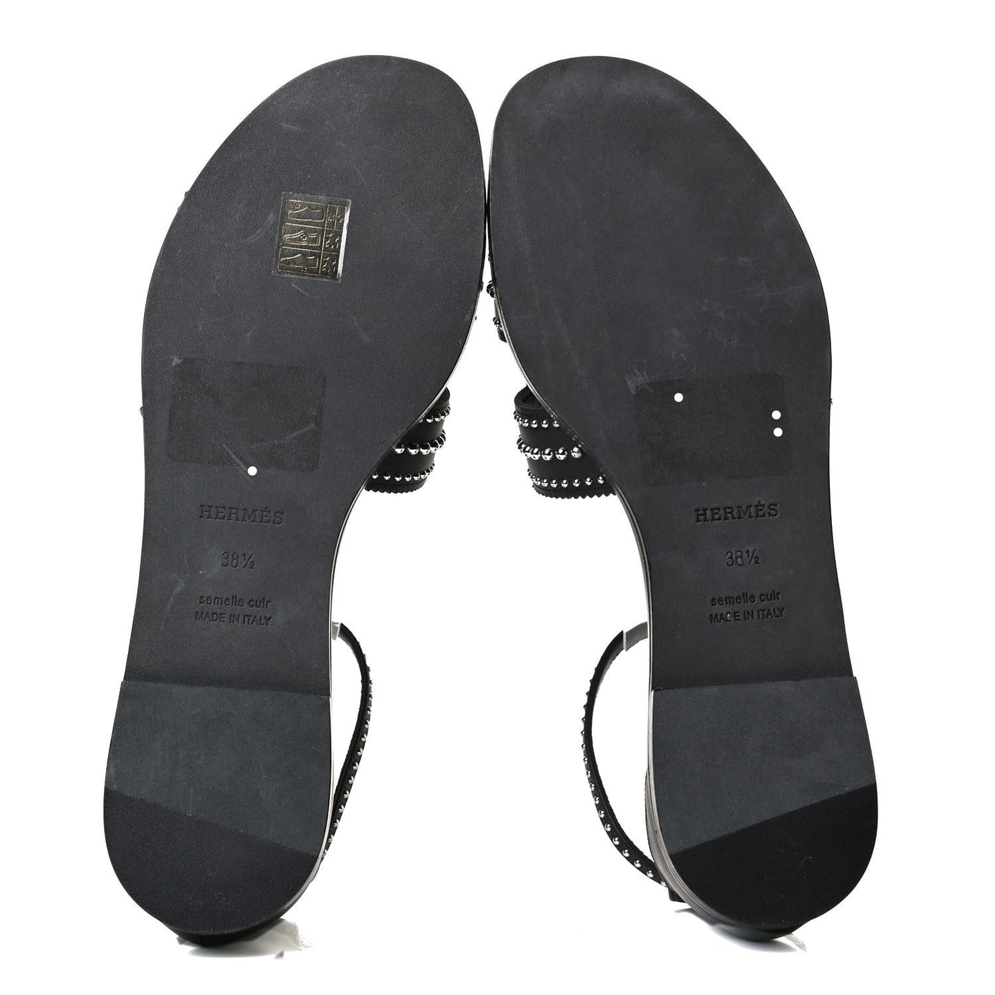 Calfskin Studded Santorini Sandals 38.5 Black