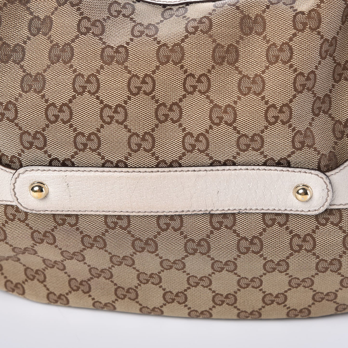 Monogram Calfskin Horsebit Hobo Off White