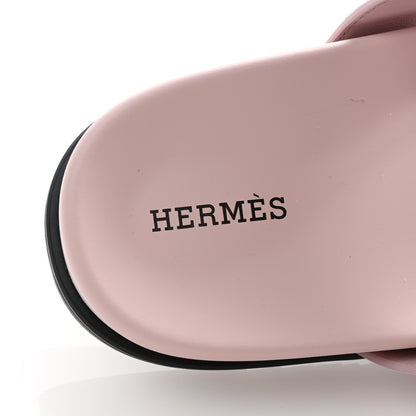 Hermes Suede Goatskin Womens Chypre Sandals 36 Rose Porcelaine 6 of 9