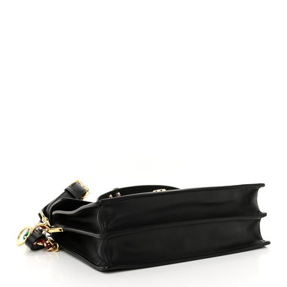 Prada Calfskin Soft Sound Charms Shoulder Bag Black 4 of 10