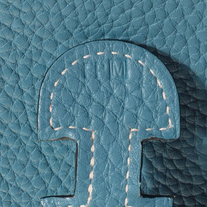 Hermes Taurillon Clemence Evelyne III PM Blue Jean 8 of 8