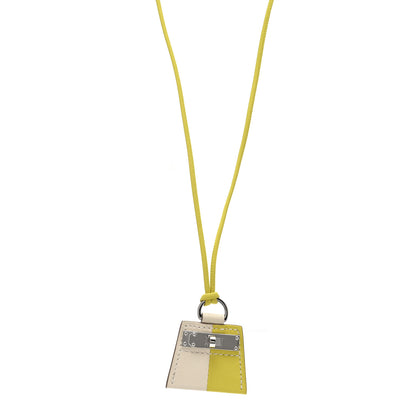 Hermes Swift Monpetit Small Kelly Pendant Necklace Nata Lime 1 of 4