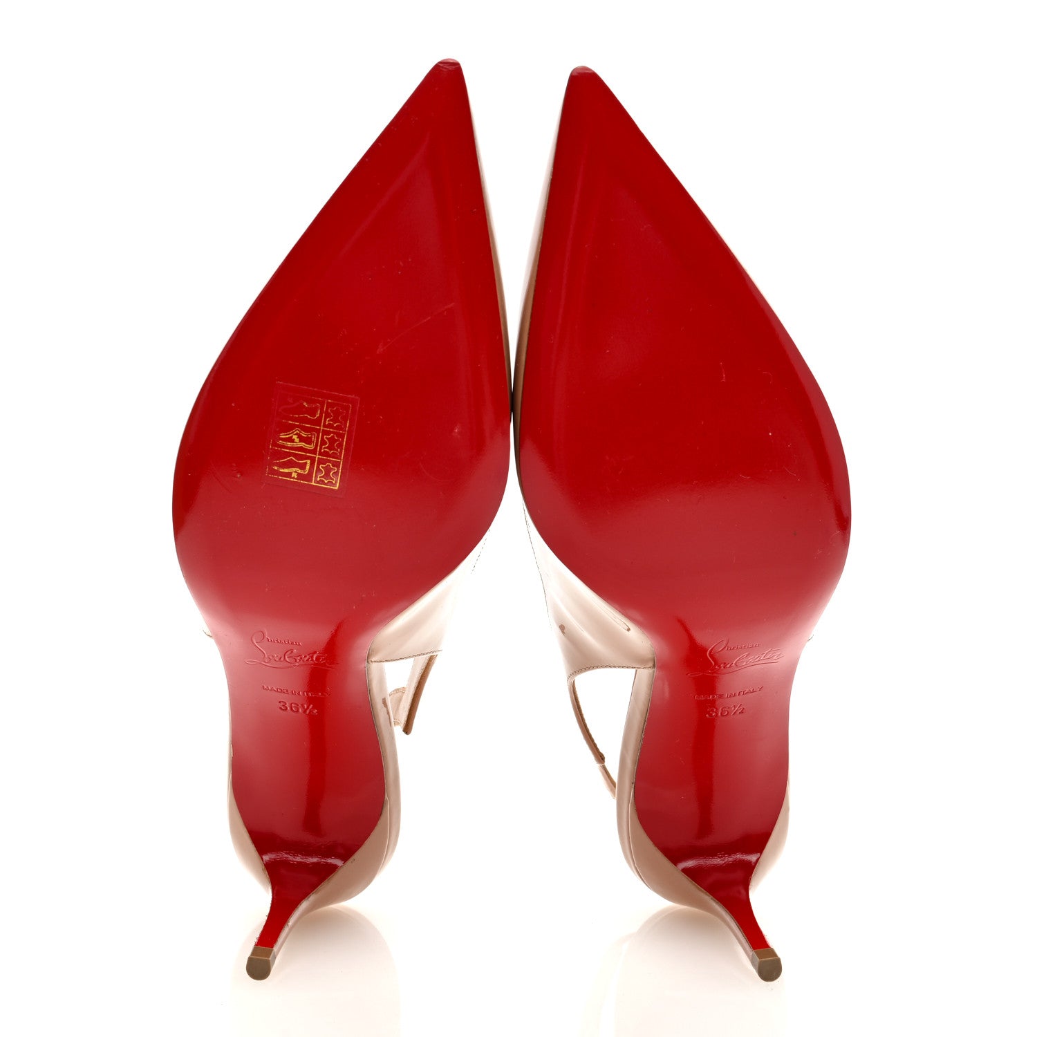 Christian Louboutin Patent Hot Chick Slingback 70 Pumps 36.5 Nude 5 of 9