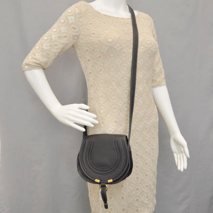 Chloe Leather Marcie Round Crossbody Bag Black 2 of 7