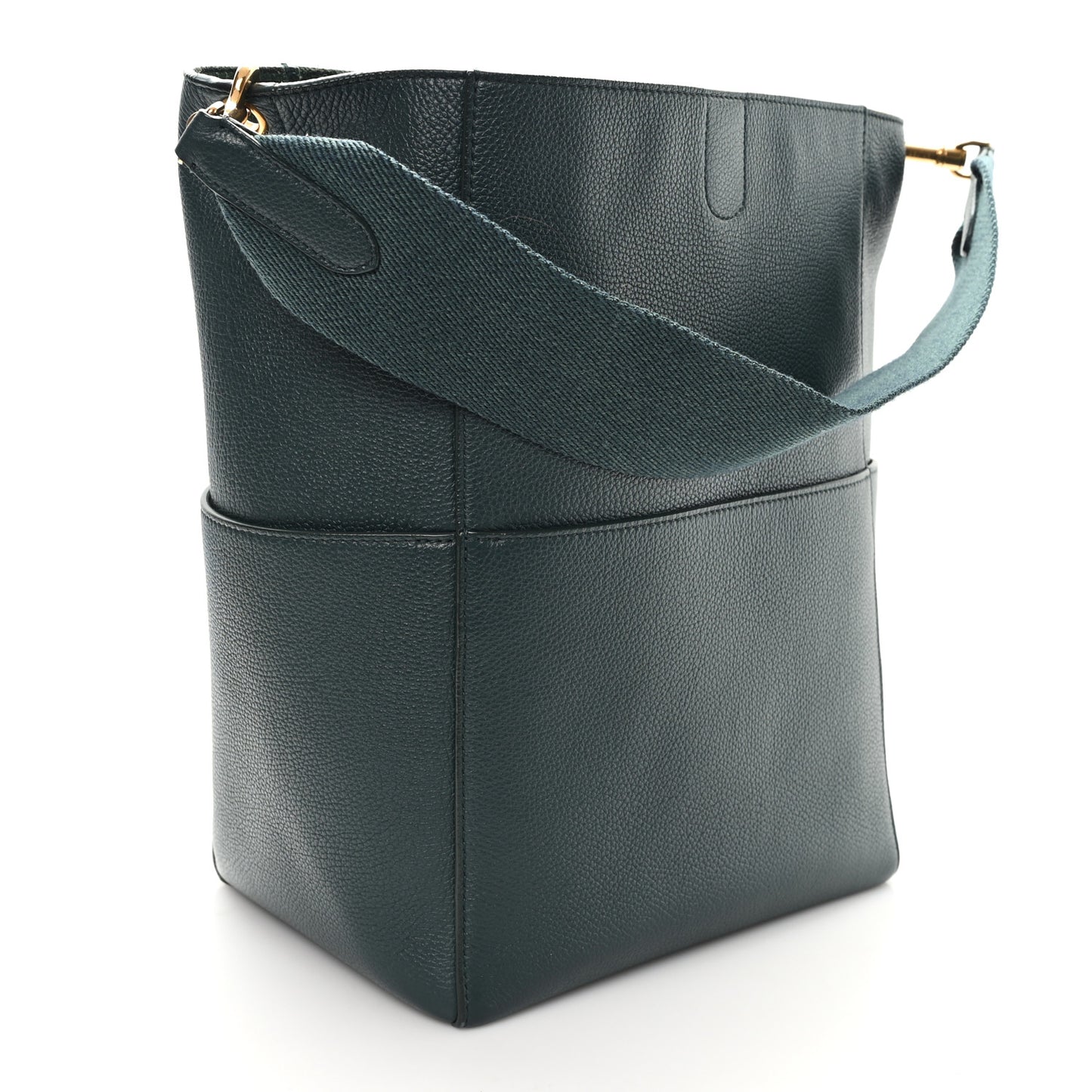 Soft Grained Calfskin Sangle Bucket Bag Amazone
