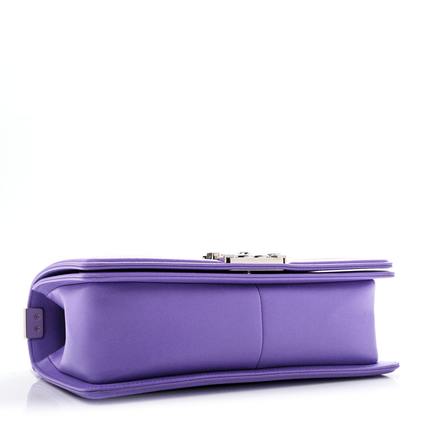 Calfskin Quilted Medium Boy Flap Purple