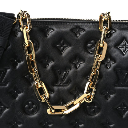 Louis Vuitton Lambskin Embossed Monogram Coussin PM Black 9 of 12