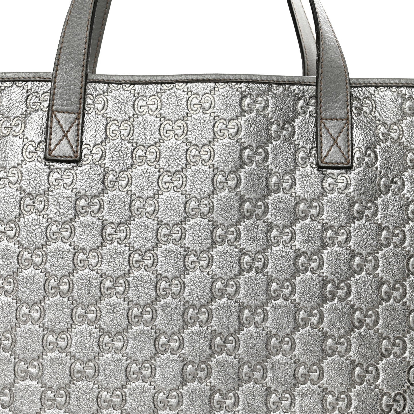 Guccissima Large Tote Silver