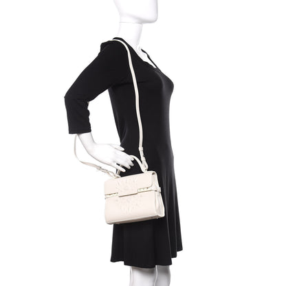 Delvaux Calfskin Embossed Mini Tempete Satchel White 2 of 10