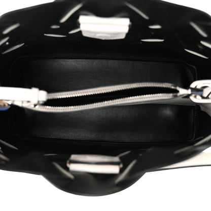 Prada Vitello Intreccio Tress Handbag White Black 5 of 10