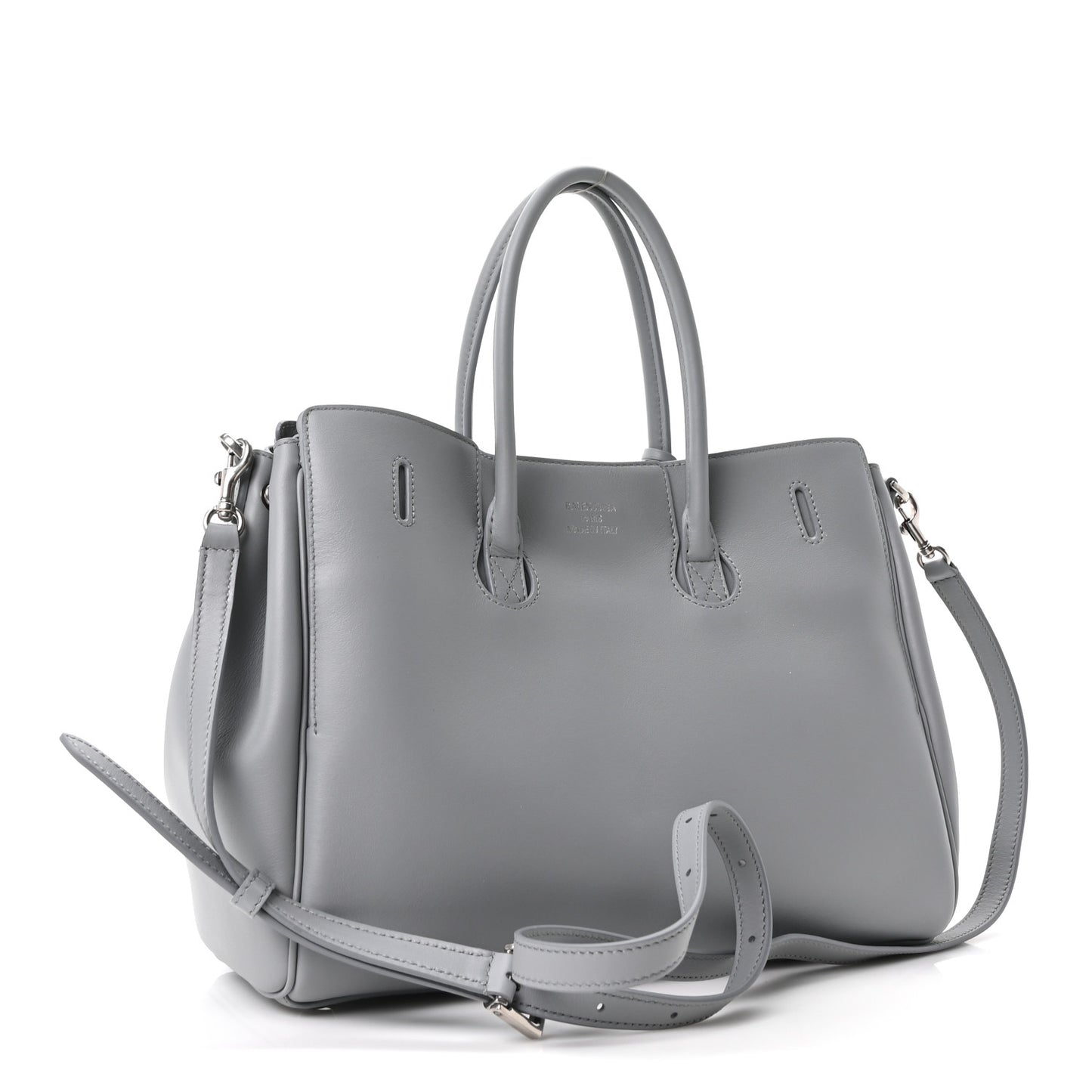 Smooth Calfskin Small Bel Air Carry All Bag Cloud Grey