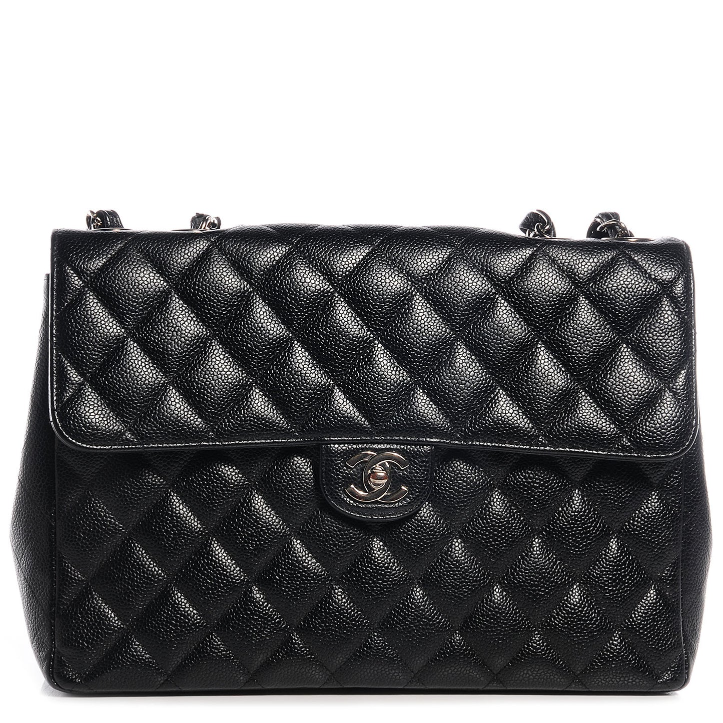 Caviar Jumbo Single Flap Black