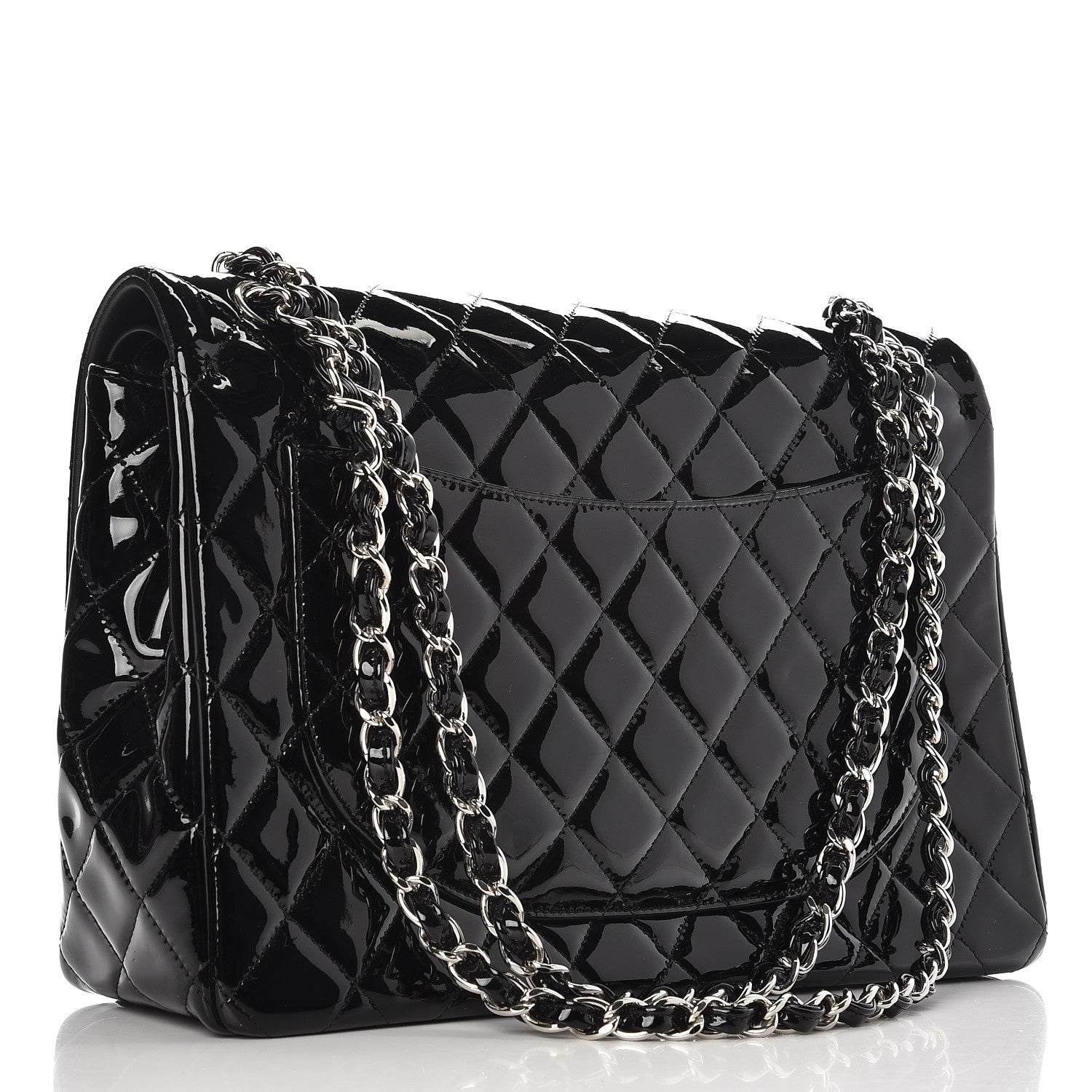 Chanel Patent Quilted Maxi Double Flap Black 4 of 10