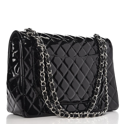 Chanel Patent Quilted Maxi Double Flap Black 4 of 10