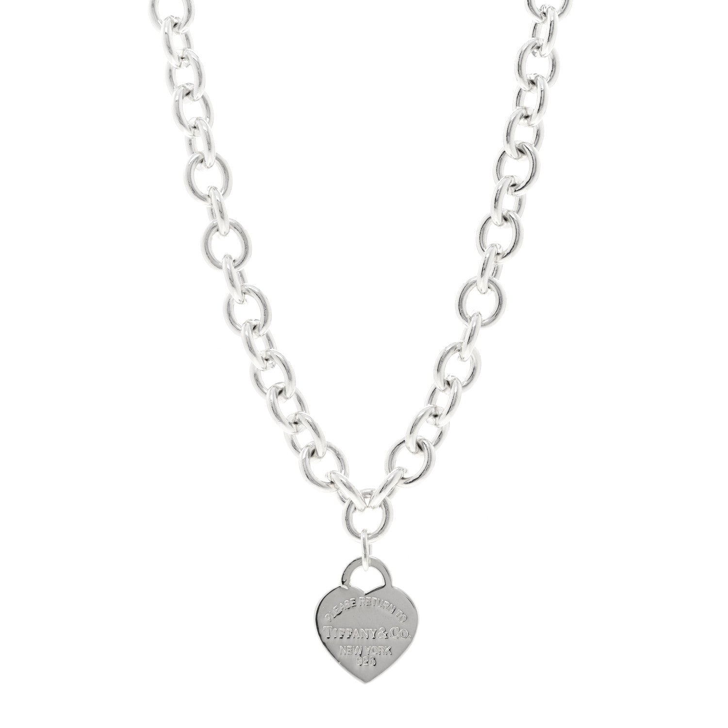 Tiffany Sterling Silver Return to Tiffany Heart Tag Pendant Necklace 1 of 5
