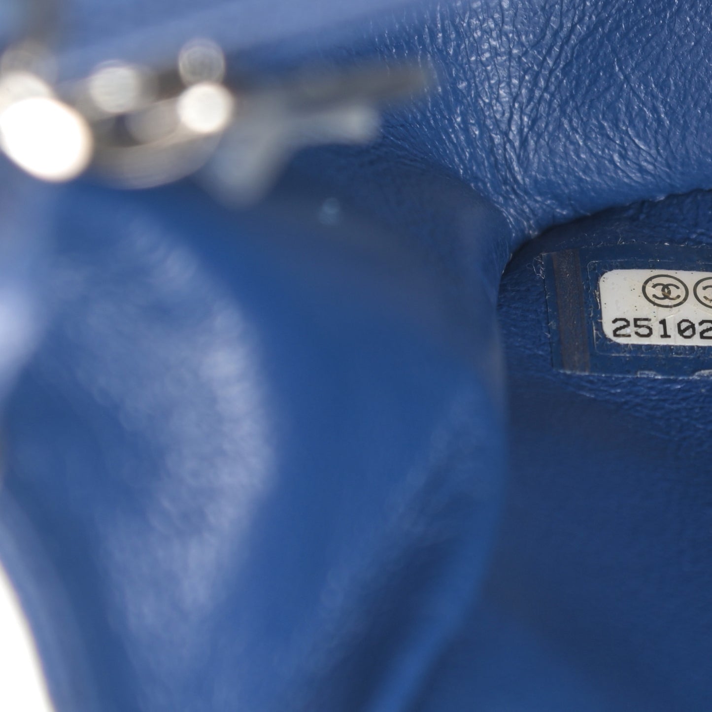 Caviar Quilted Mini Rectangular Flap Blue