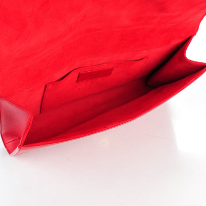 Saint Laurent Calfskin Classic Y Ligne Clutch Red 7 of 7
