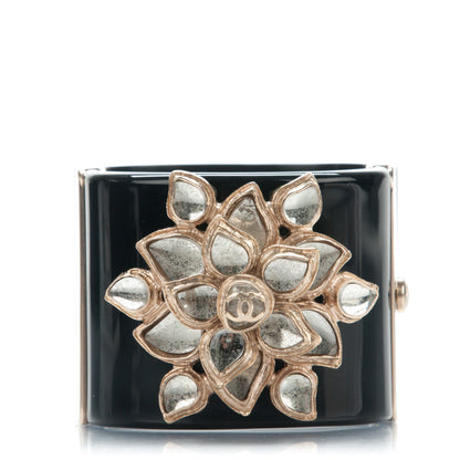 Chanel Resin Gripoix Camellia Cuff Black 1 of 5