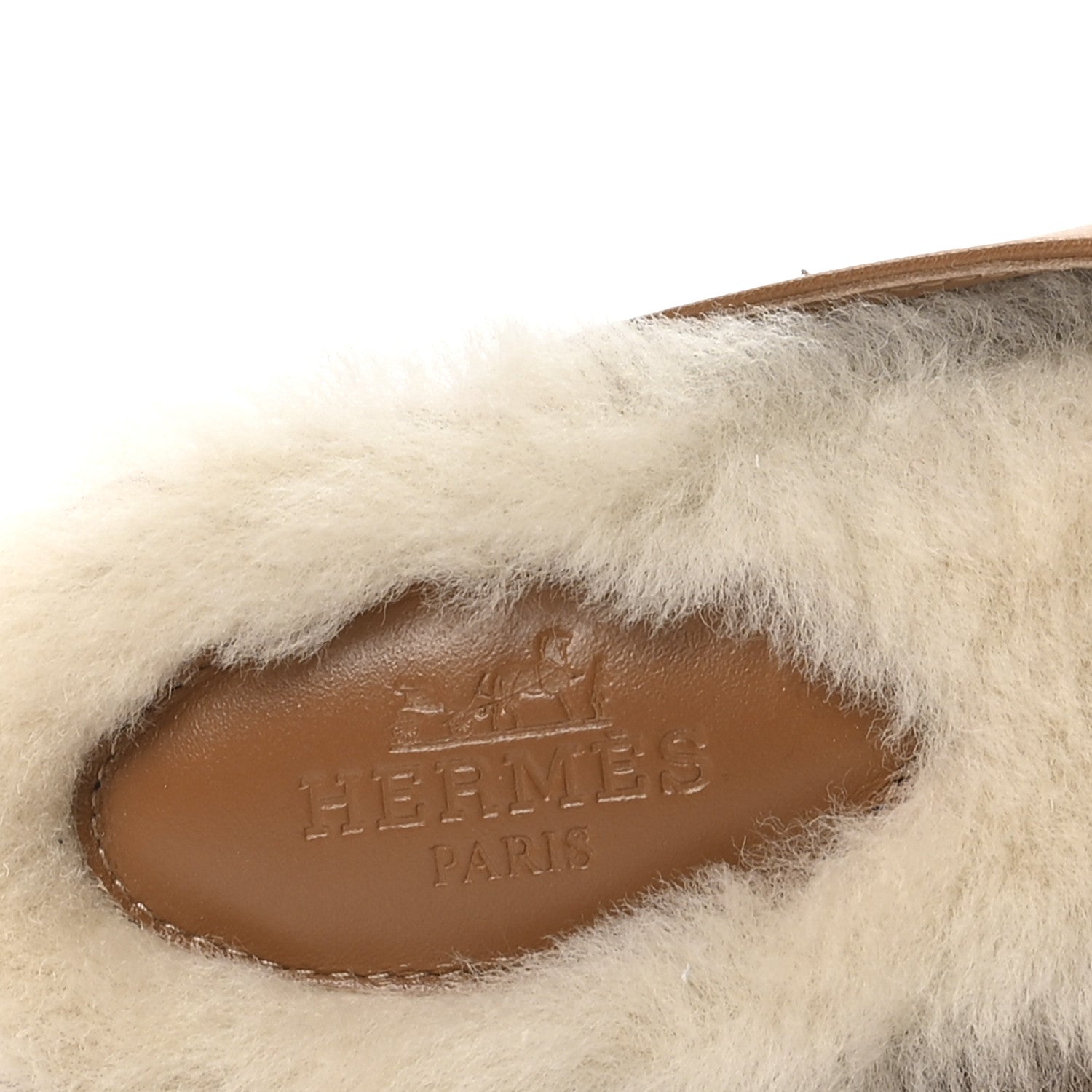 Hermes Goatskin Shearling Womens Oz Mules 38.5 Naturel Ecru 7 of 9