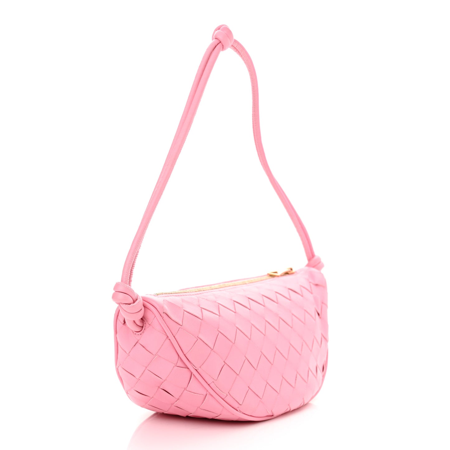Nappa Intrecciato Half Moon Pouch On Strap Ribbon