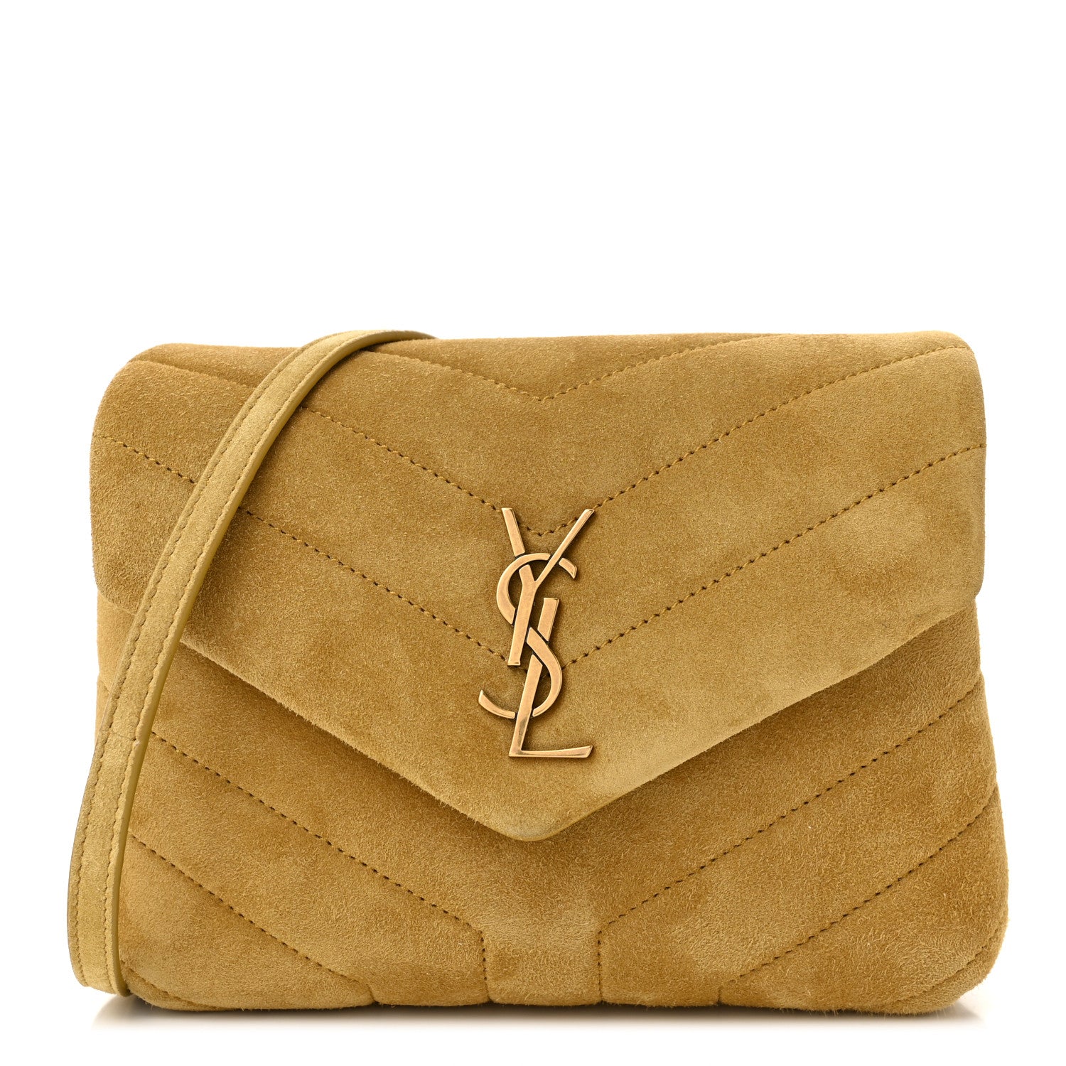 Saint Laurent Suede Toy Loulou Shoulder Bag Chartreuse 1 of 10