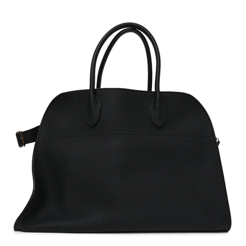 Matte Grained Calfskin Soft Margaux 15 Black