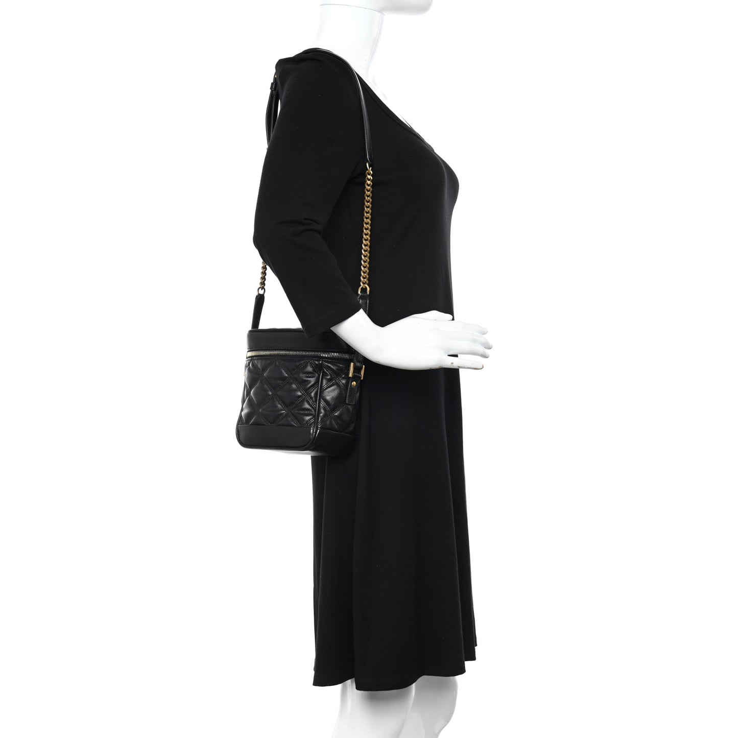 Grain de Poudre Quilted 80's Vanity Bag Black