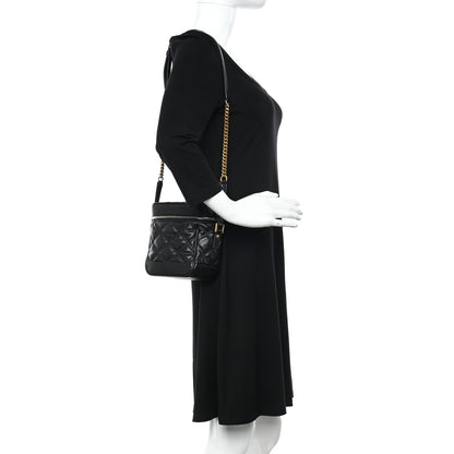Saint Laurent Grain de Poudre Quilted 80's Vanity Bag Black 2 of 11