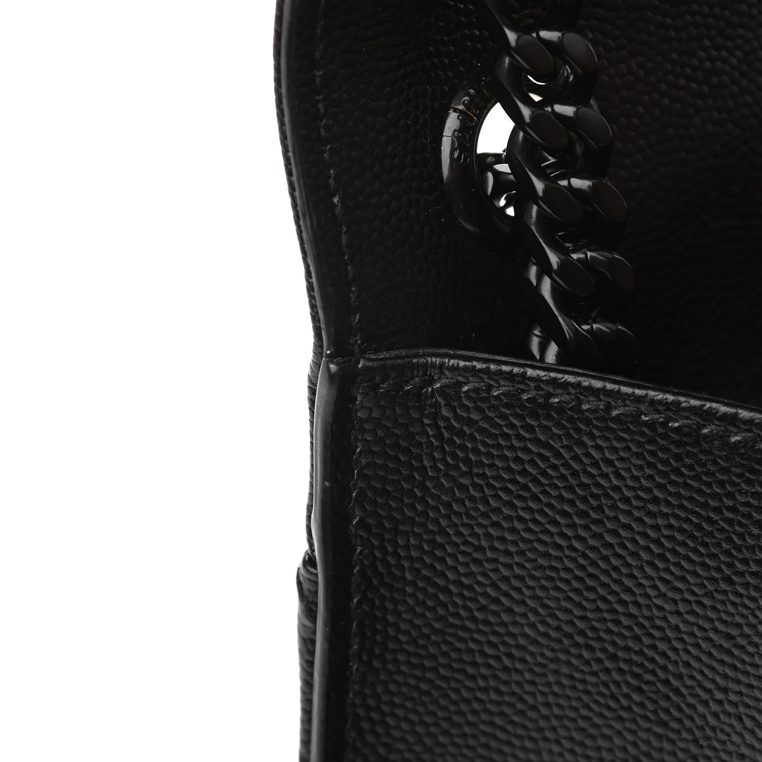 Saint Laurent Grain De Poudre Textured Mixed Matelasse Triquilt Medium Monogram Satchel Black 10 of 14