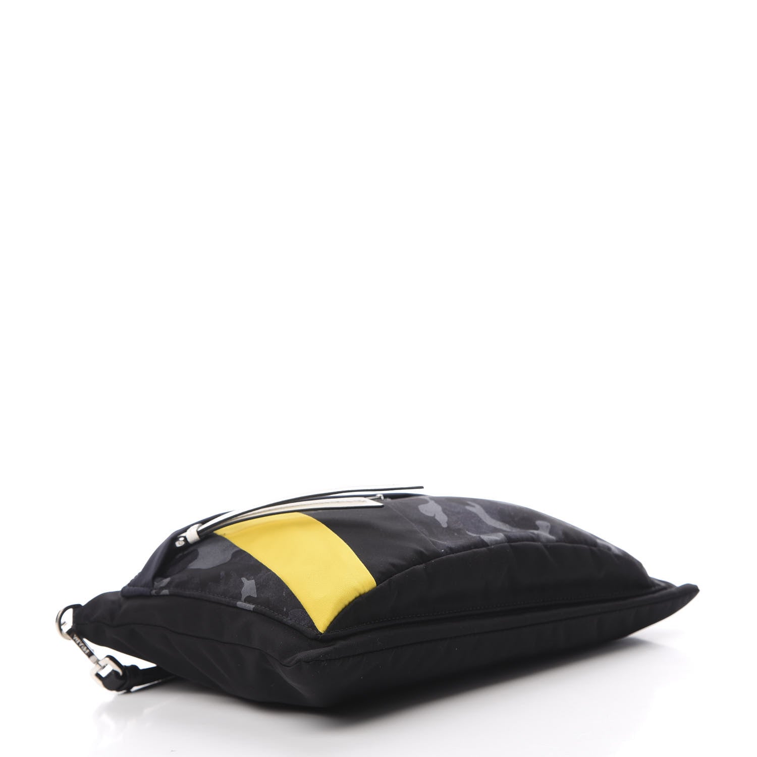 Prada Tessuto Nylon Saffiano Patch Camouflage Pouch Blue Black 4 of 7