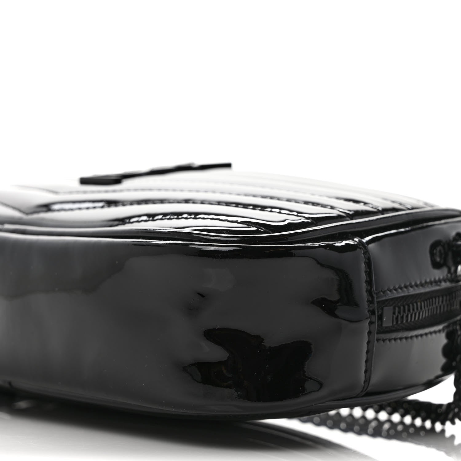 Saint Laurent Patent Calfskin Matelasse Monogram Mini Lou Camera Bag Black 9 of 9