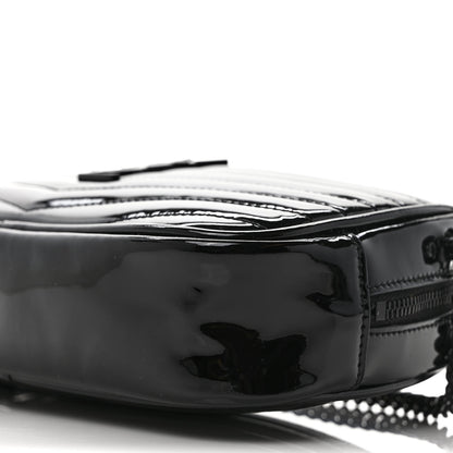 Saint Laurent Patent Calfskin Matelasse Monogram Mini Lou Camera Bag Black 9 of 9