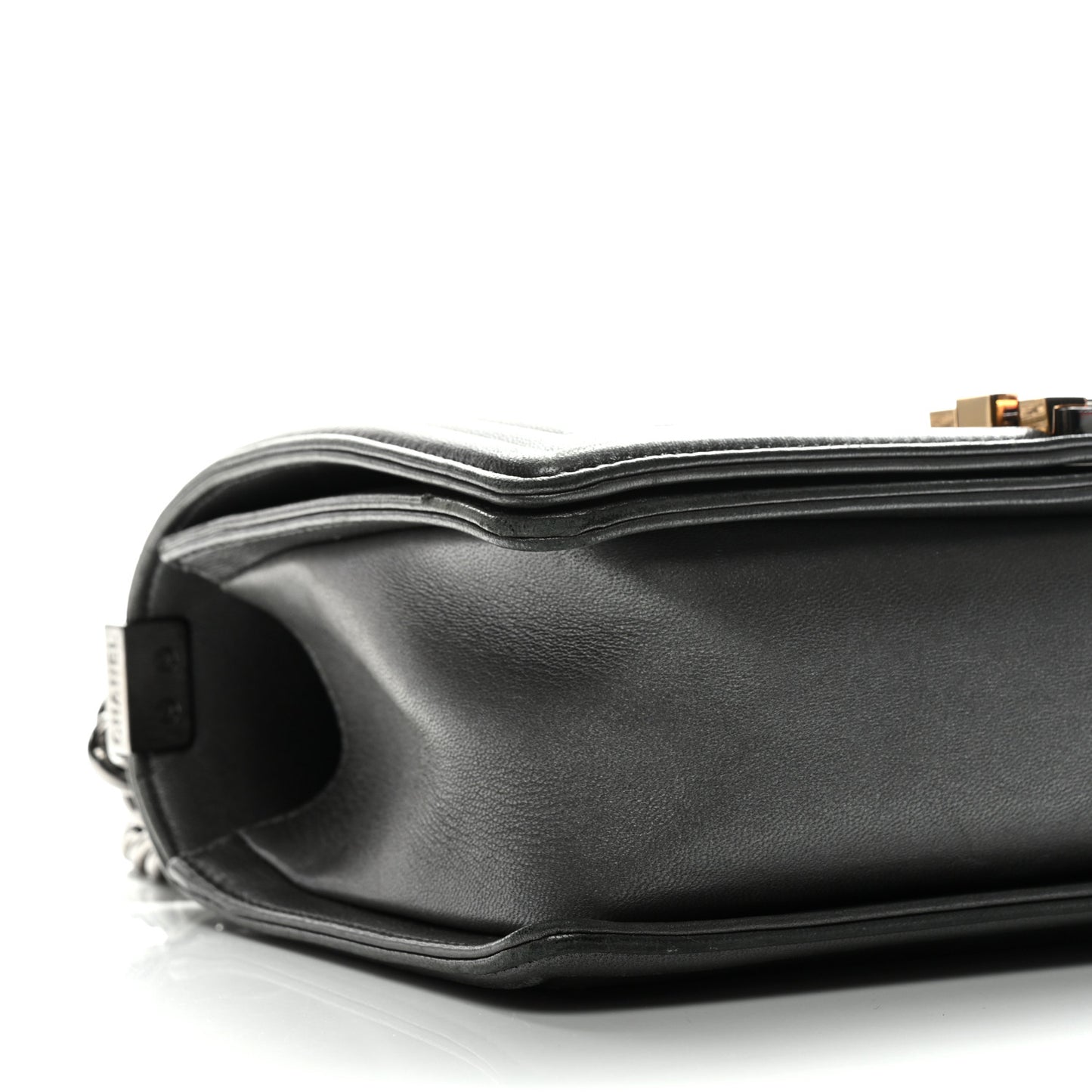 Lambskin Embossed Medium Boy Cube Flap Grey