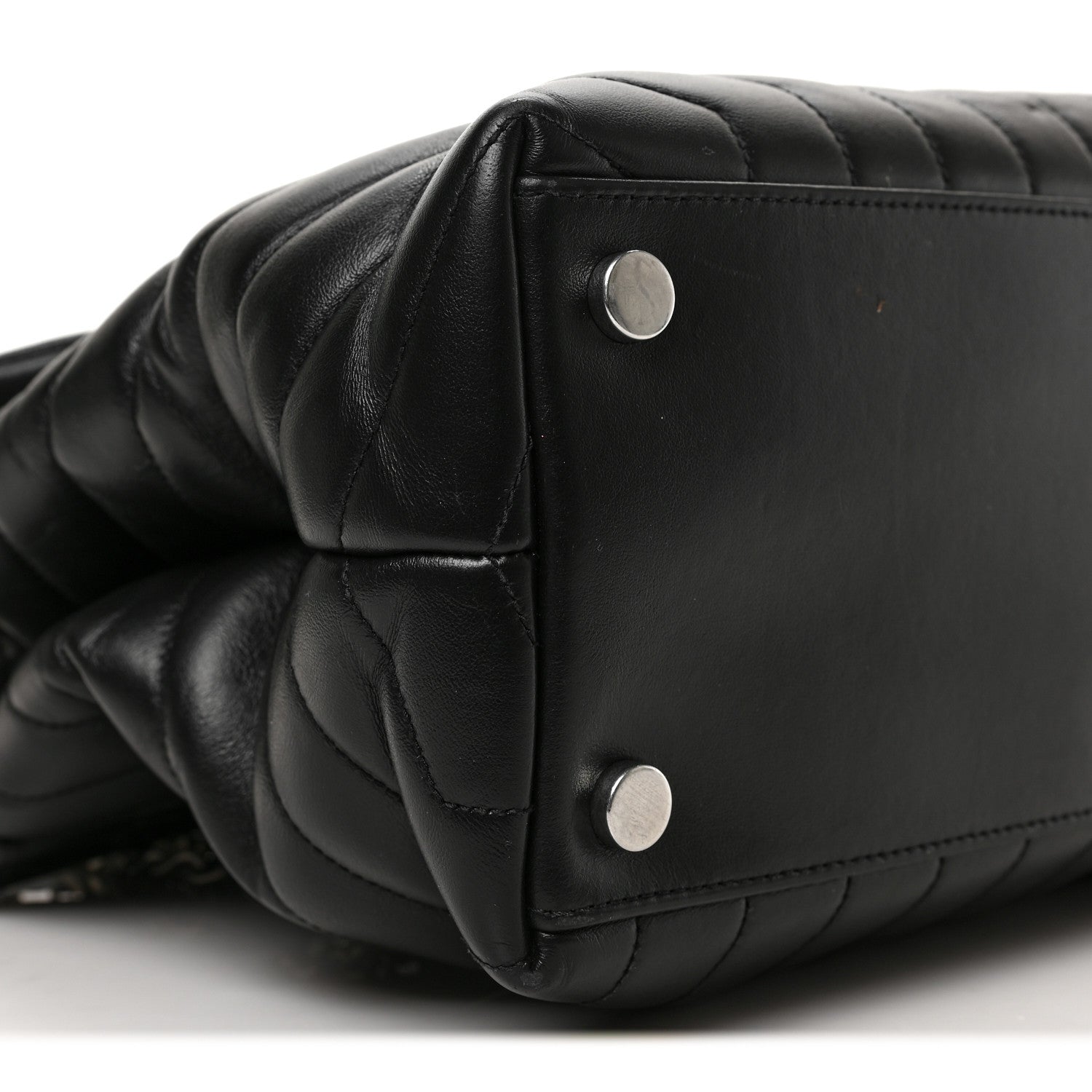 Saint Laurent Calfskin Y Quilted Monogram Large Loulou Chain Satchel Black 7 of 8