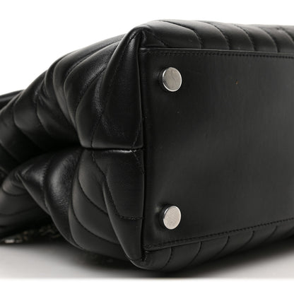 Saint Laurent Calfskin Y Quilted Monogram Large Loulou Chain Satchel Black 7 of 8