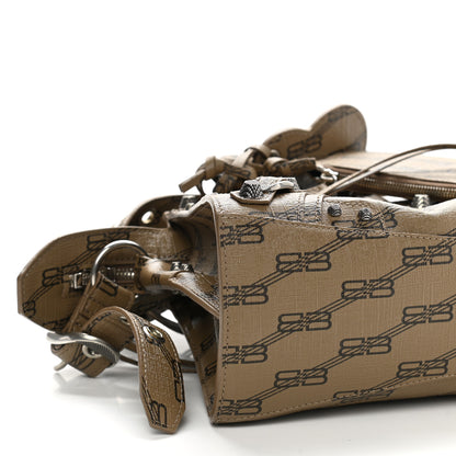 Balenciaga Coated Canvas BB Monogram Neo Cagole Handbag XS Beige Brown 9 of 10