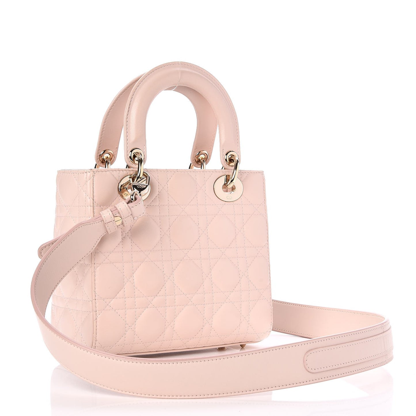 Lambskin Cannage Small Lucky Badges My Lady Dior Pink