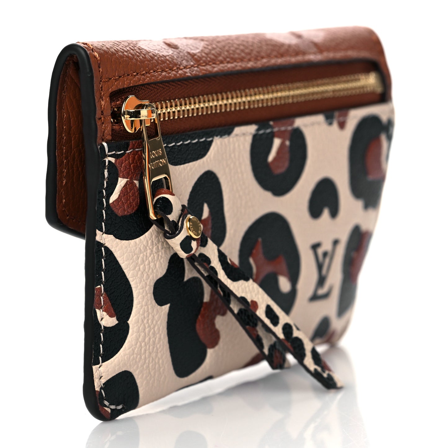 Empreinte Monogram Giant Wild At Heart Key Pouch Caramel