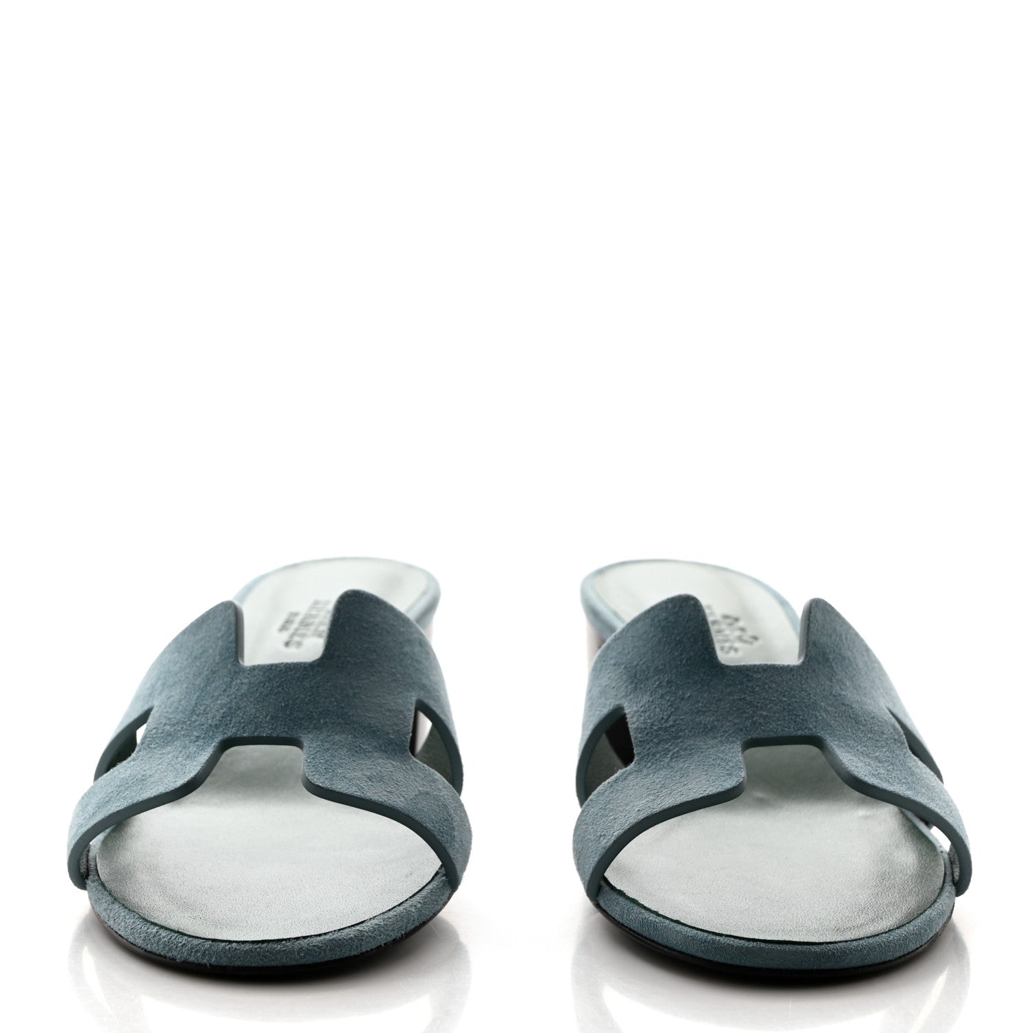 Hermes Suede Goatskin Oasis Sandals 39 Vert D'eau Vert Anglais 2 of 9