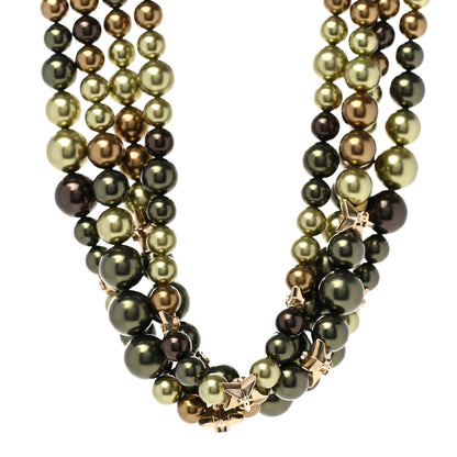 Chanel Metal Textured Bead CC Star Choker Necklace Gold Multicolor 1 of 6
