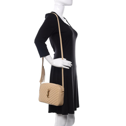 Saint Laurent Calfskin Matelasse Monogram Lou Camera Bag Nude Powder 2 of 10